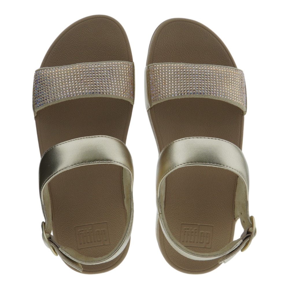 Sandalias plataforma mujer doradas con brillo | Fit Flop foto 2