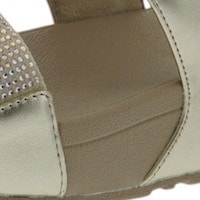 Sandalias plataforma mujer doradas con brillo | Fit Flop foto 6