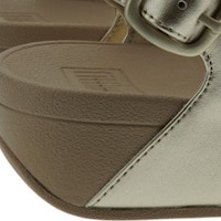 Sandalias plataforma mujer doradas con brillo | Fit Flop foto 7