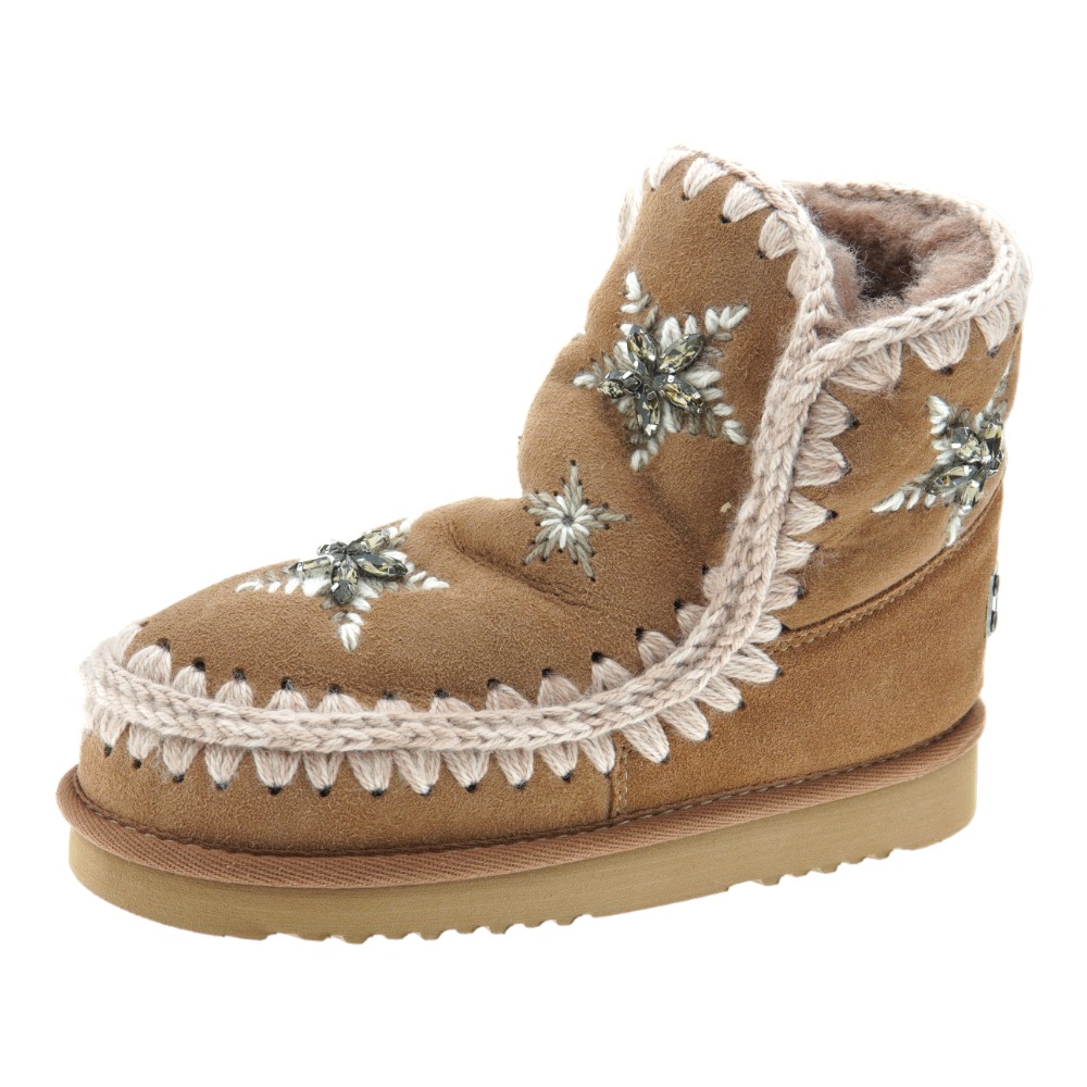 Bota cuña piel cordero detalles cristales Mou Eski Wool Stars foto 3