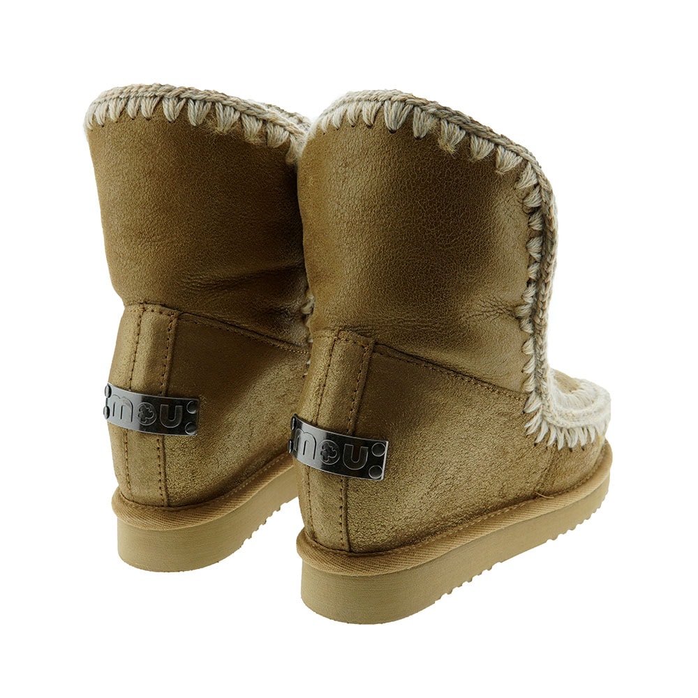  Bota furry cuña costuras lana Mou Eskimo Inner Wedge Short foto 4