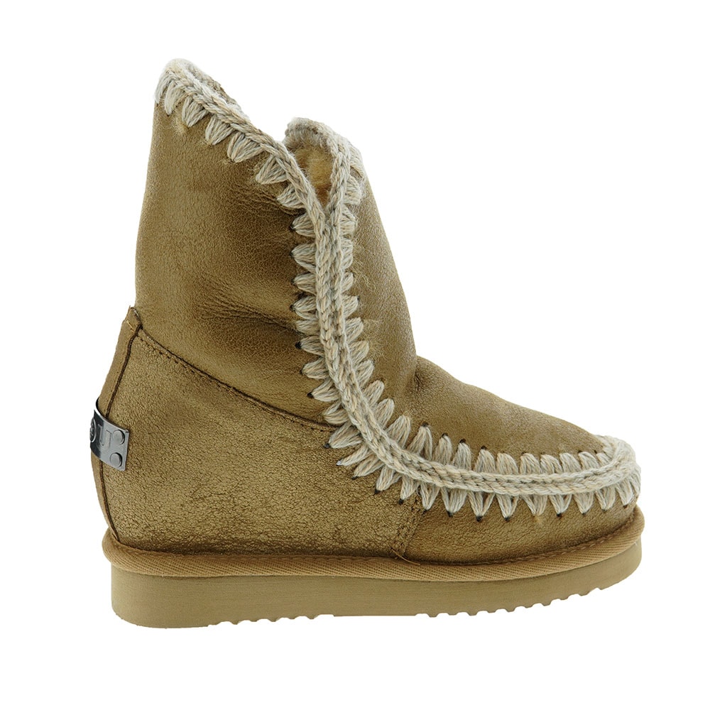  Bota furry cuña costuras lana Mou Eskimo Inner Wedge Short foto 5