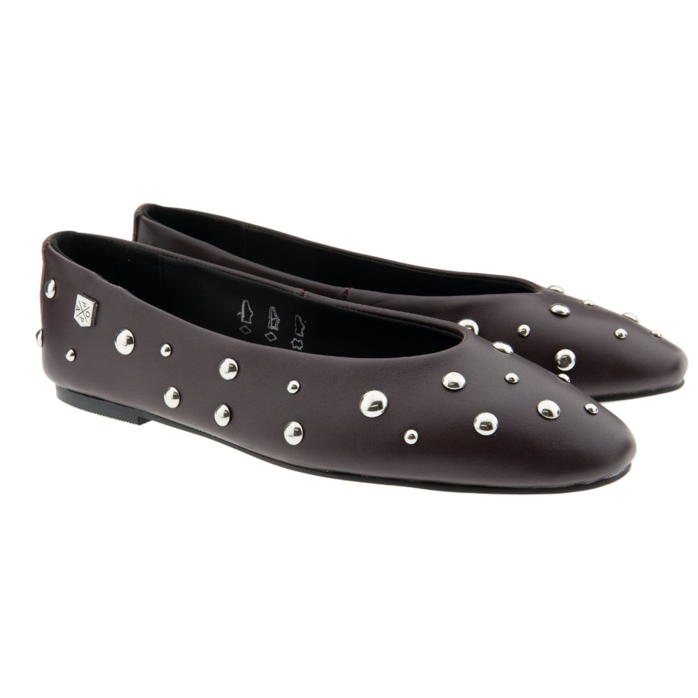 Bailarinas piel mujer tachuelas Popa Etoile