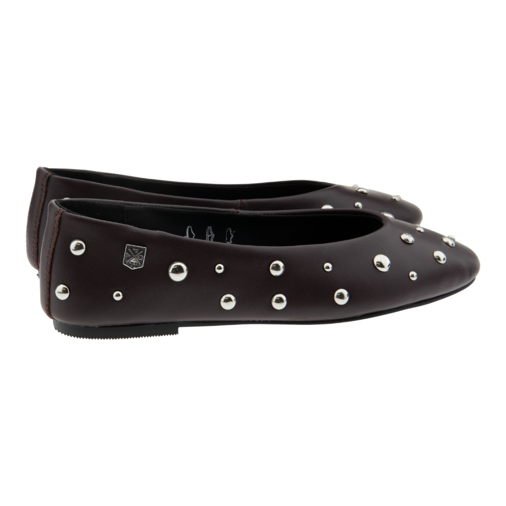 Bailarinas negras y burdeos tachuelas – Popa foto 4