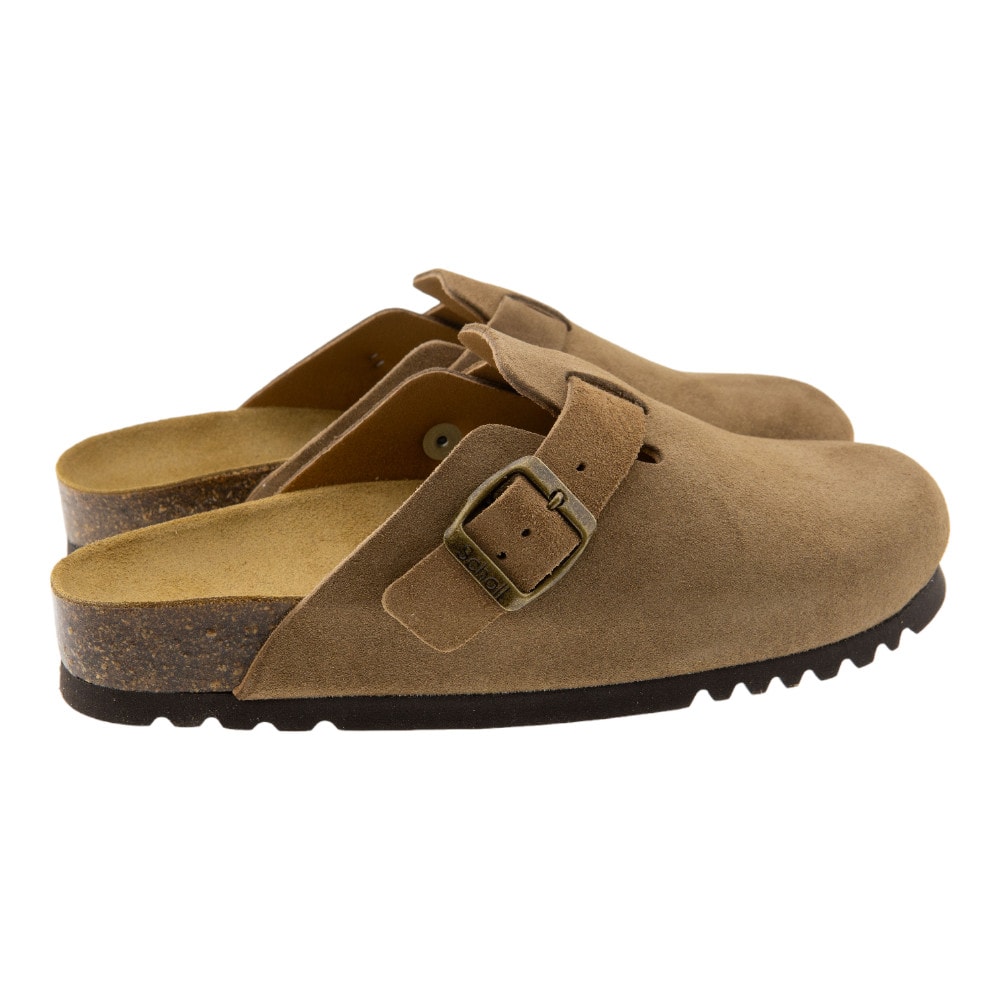 Zuecos mujer Scholl de ante taupe - Comodidad y estilo | Carrile foto 4