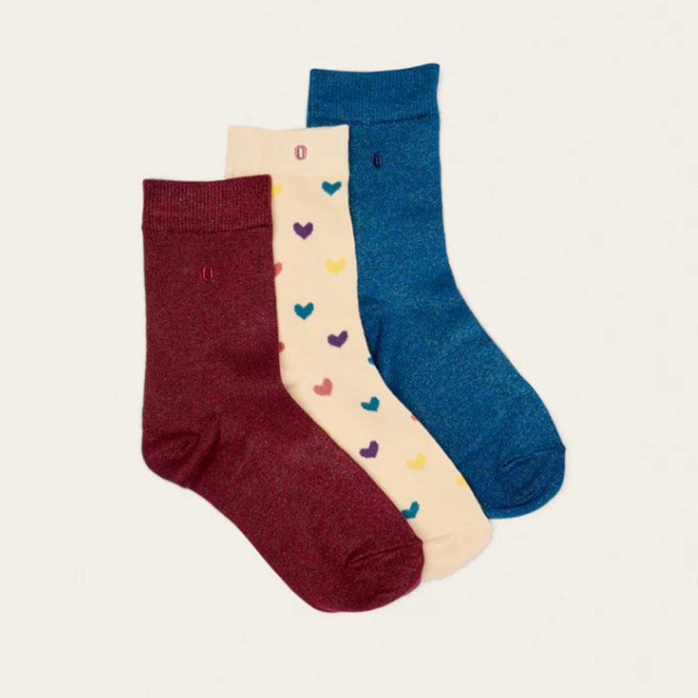 Pack tres calcetines mujer corazones Moustache Fant2062