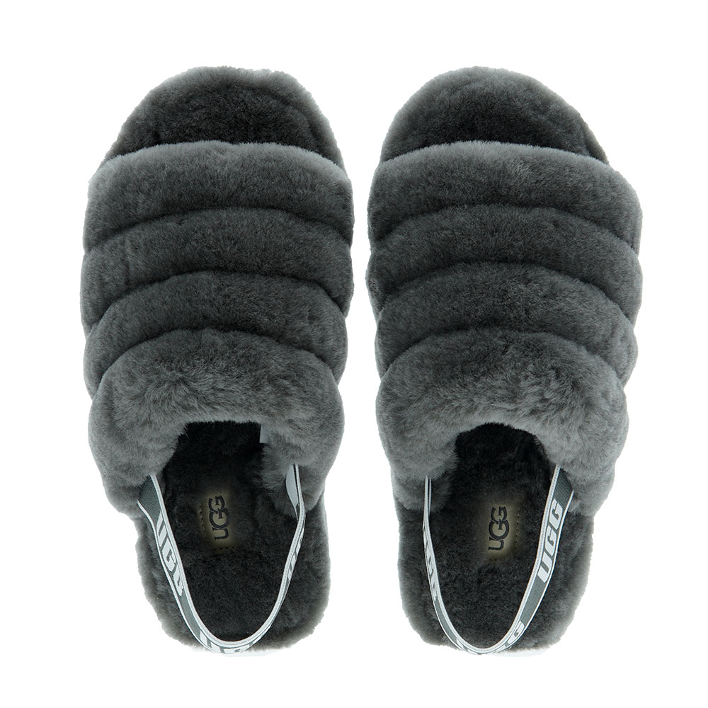 Zapatillas casa abiertas animal print oveja Ugg Fluff Yeah Slid foto 2
