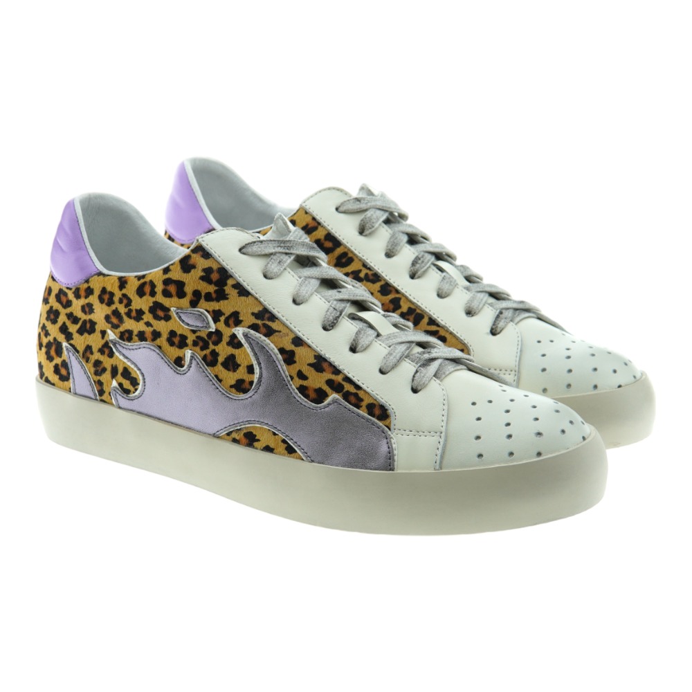 Sneaker mujer casual purpurina leopardo Bibilou Gamin 910Z10VK