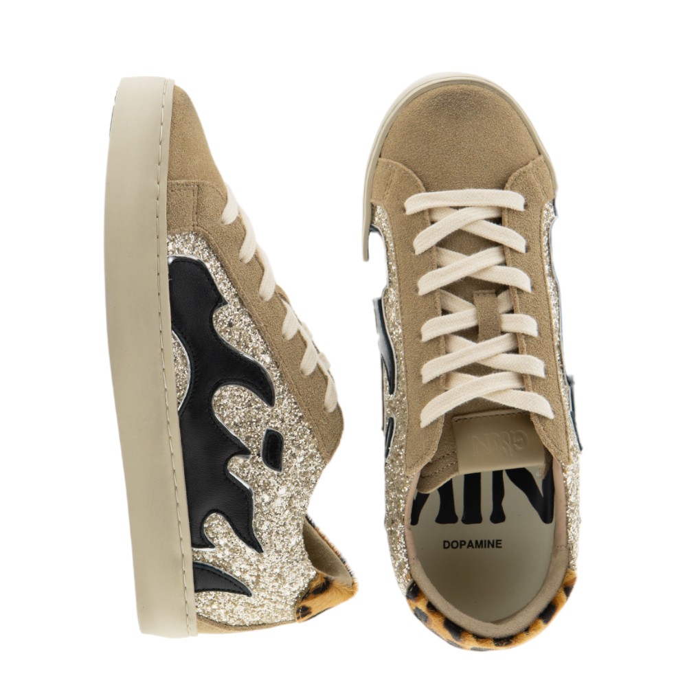 Sneakers mujer doradas Gamin by Bibilou – Glitter y llamas foto 2