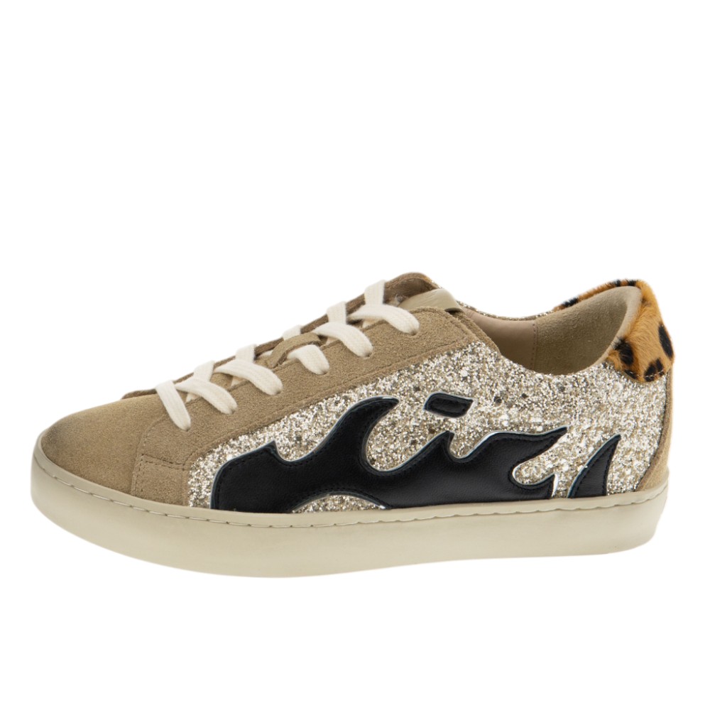Sneakers mujer doradas Gamin by Bibilou – Glitter y llamas foto 3