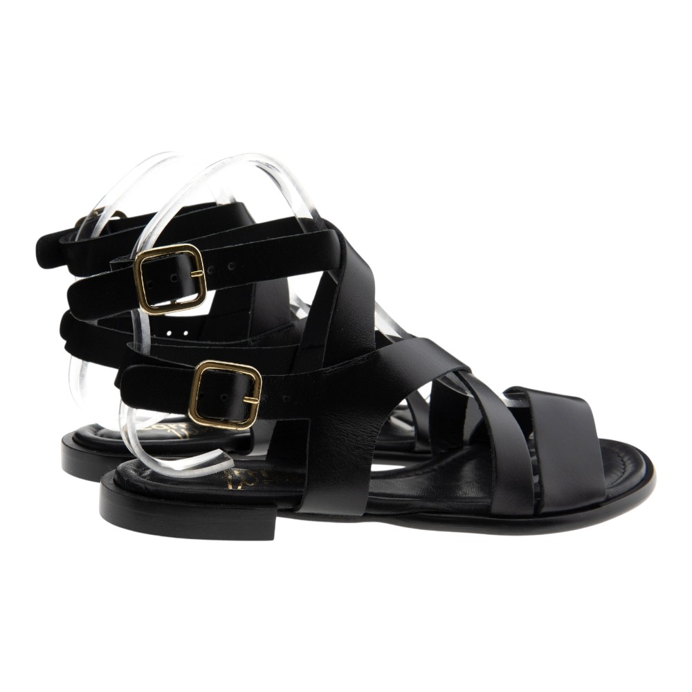 Sandalias negras piel romanas Carrile Women foto 4