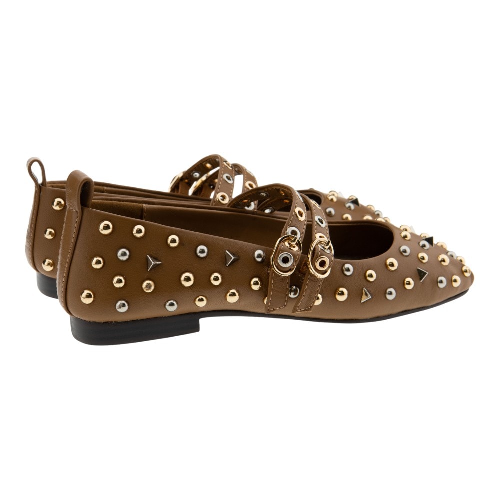 Manoletinas tachuelas hebillas Venezianas cuero con forro de pelo foto 4