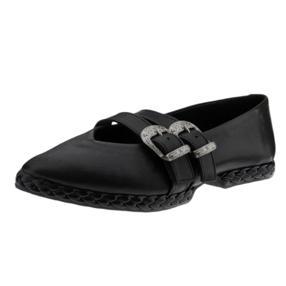 Bailarinas con hebillas de mujer en color negro y taupe – Gaimo foto 3