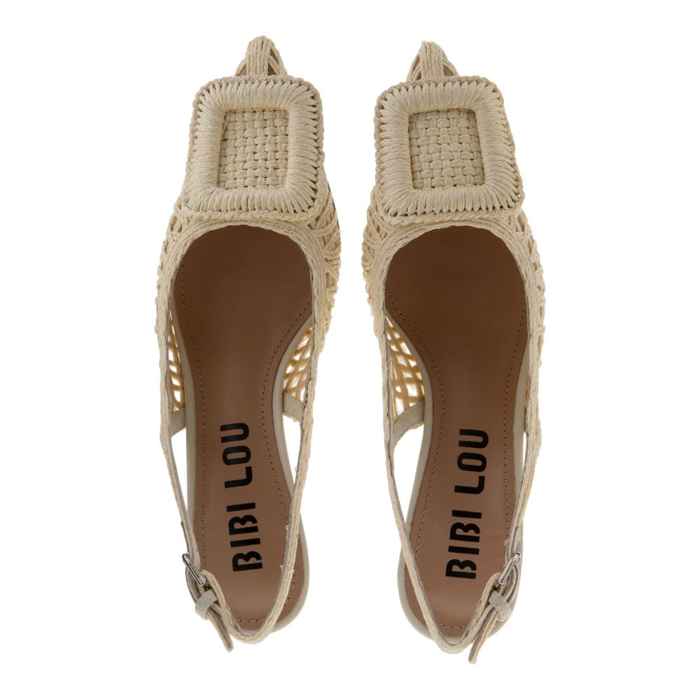 Zapatos destalonados tacón rafia Bibilou beige foto 2
