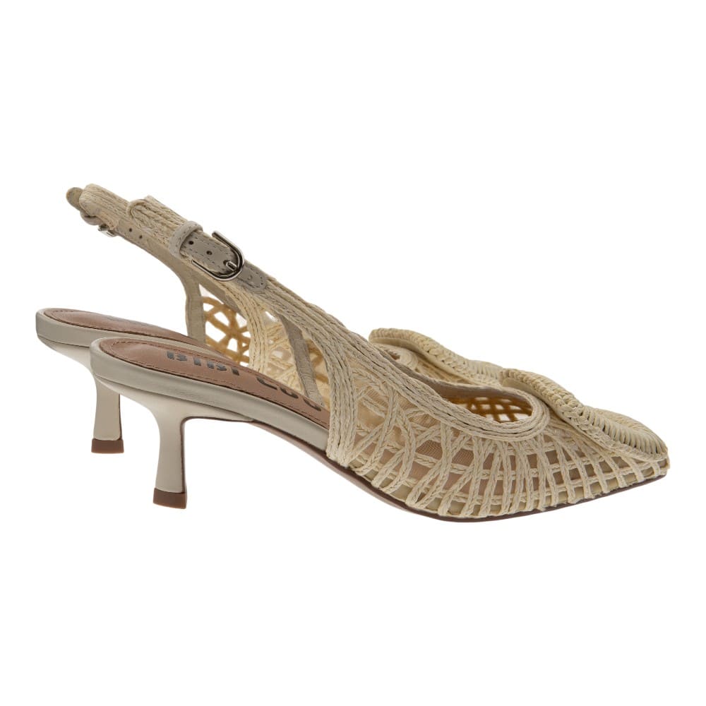 Zapatos destalonados tacón rafia Bibilou beige foto 4