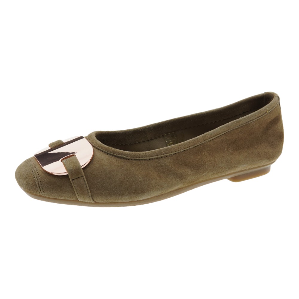 Bailarinas de suede con chapa metálica Reqins para mujer | Estilo y Confort en Carrilé foto 3