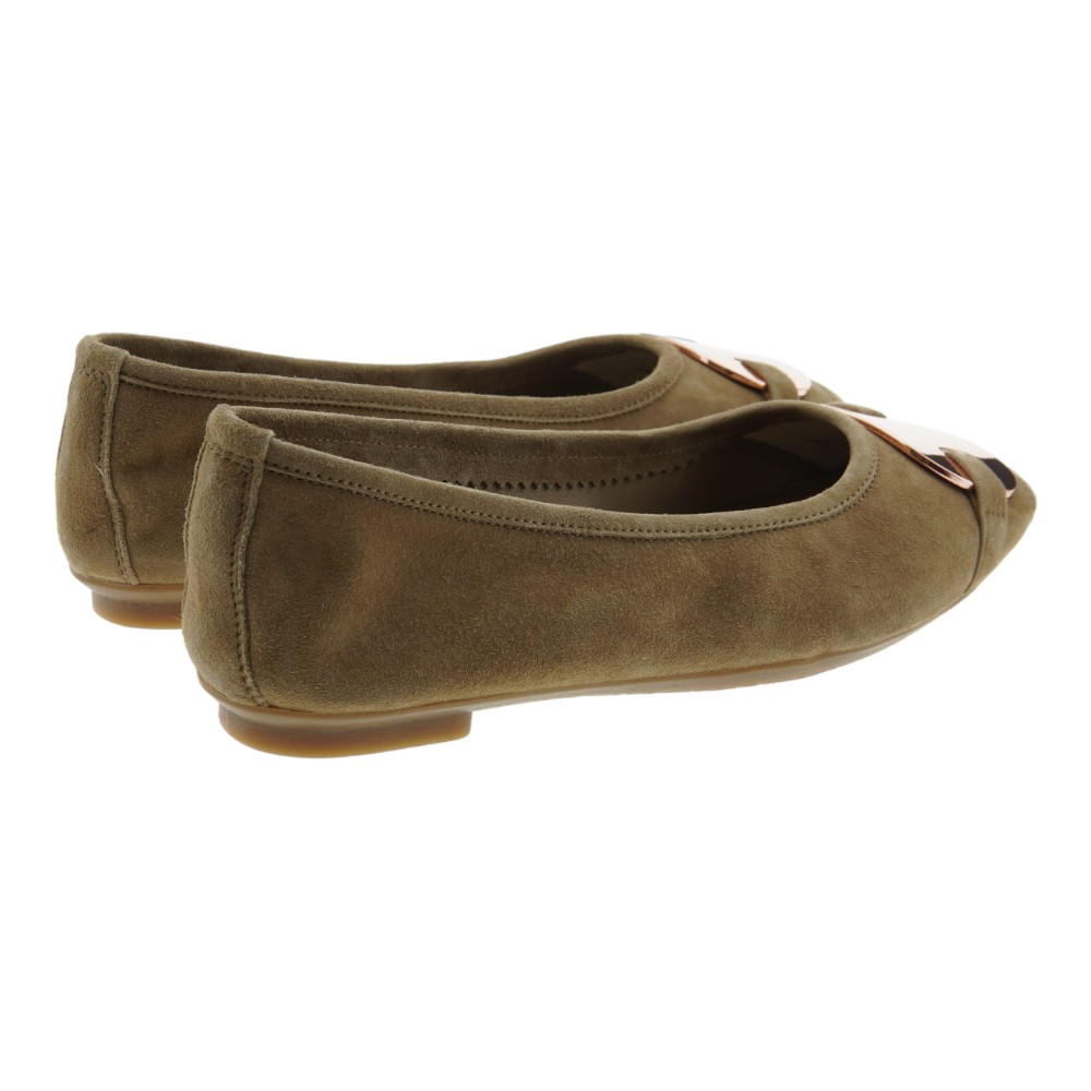 Bailarinas de suede con chapa metálica Reqins para mujer | Estilo y Confort en Carrilé foto 4