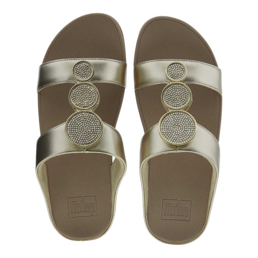 Sandalias ergonómicas mujer en dorado o verde con detalle metálico | Fit Flop foto 2