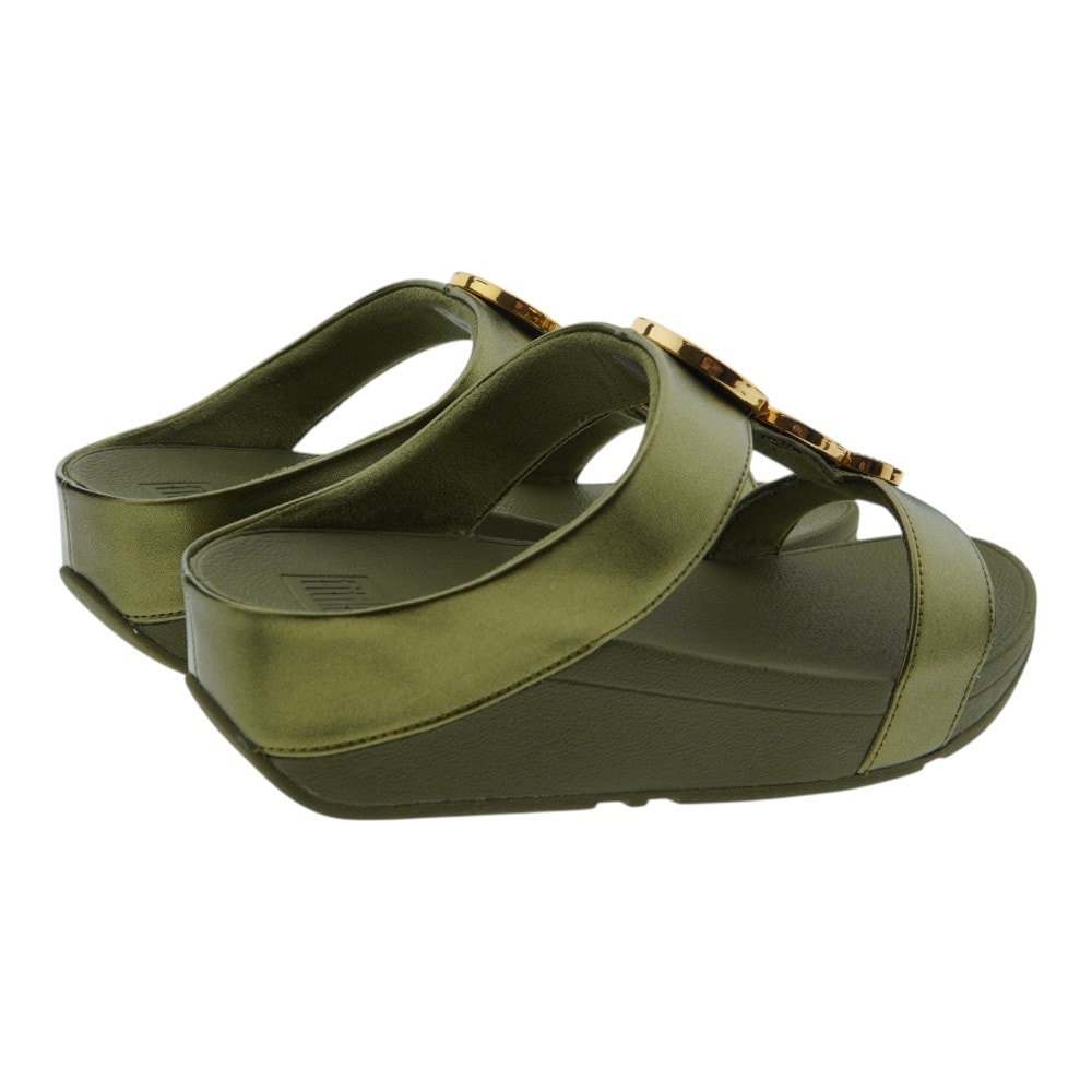 Sandalias ergonómicas mujer en dorado o verde con detalle metálico | Fit Flop foto 4