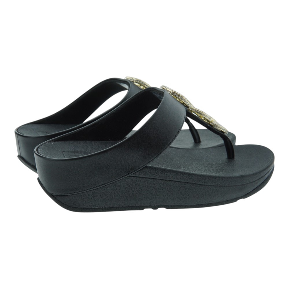 Sandalias dedo cuña negras o blancas con brillos | Fit Flop foto 4