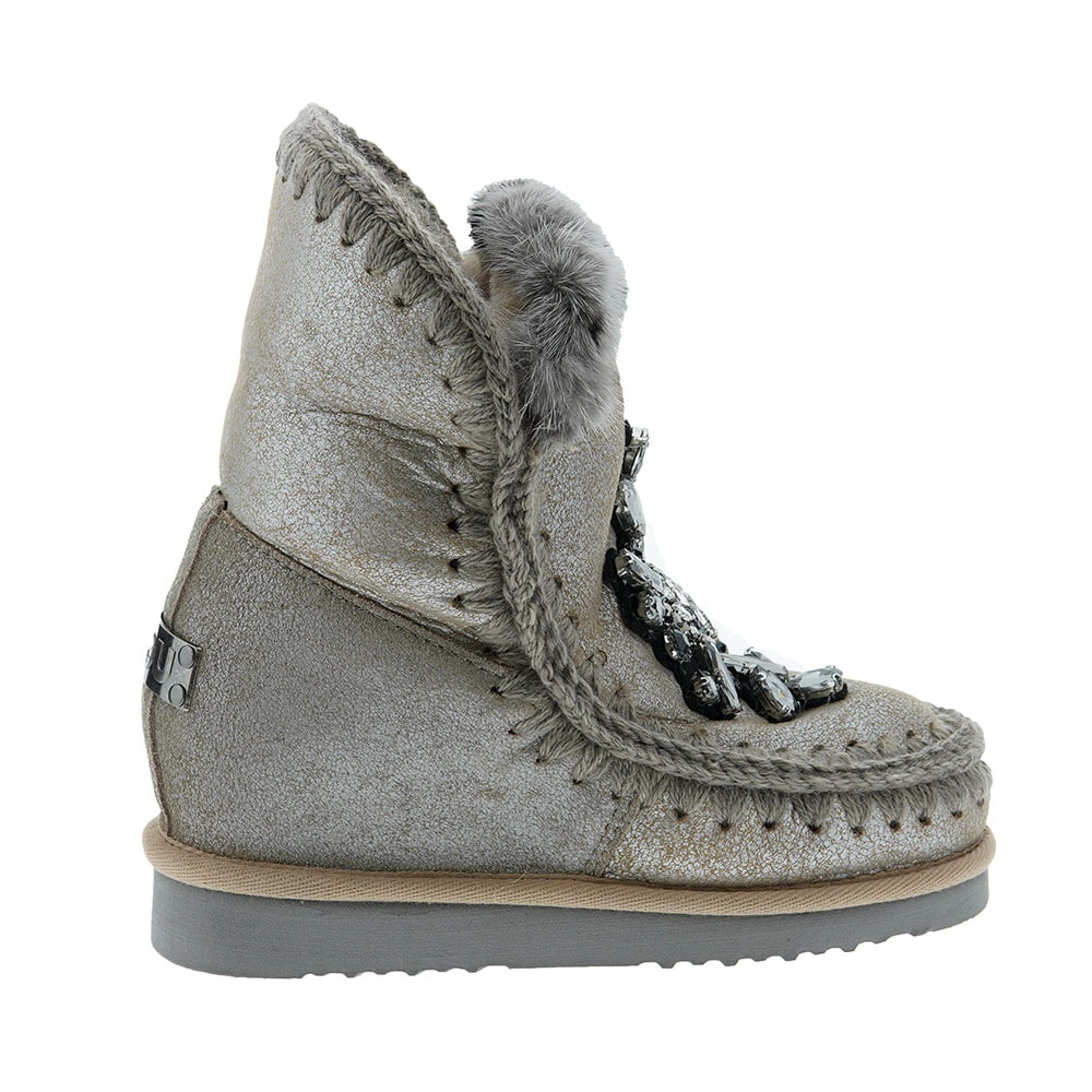 Botas esquimo adorno cristales Mou Inner Wedge Front Heart Patch foto 5