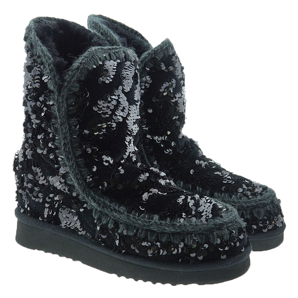 Botas australianas lentejuelas cuña Mou Inner Wedge Iridiscent Sequins