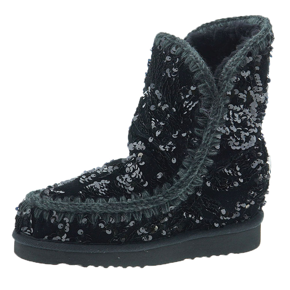 Botas australianas lentejuelas cuña Mou Inner Wedge Iridiscent Sequins foto 3