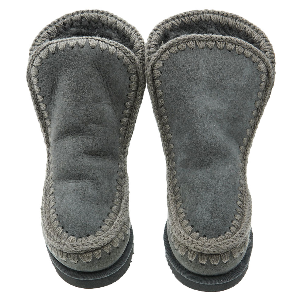 Botas esquimal piel cordero cuña Mou Inner Wedge Short Big Metal Logo foto 2