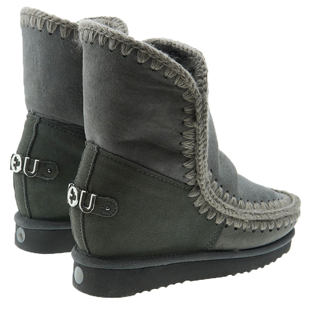 Botas esquimal piel cordero cuña Mou Inner Wedge Short Big Metal Logo foto 4
