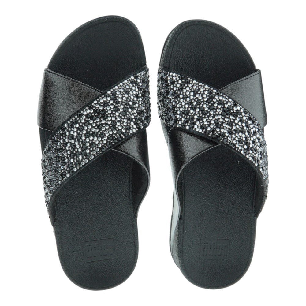 Sandalias negra cuña brillantes Fitflop - elegancia y confort foto 2