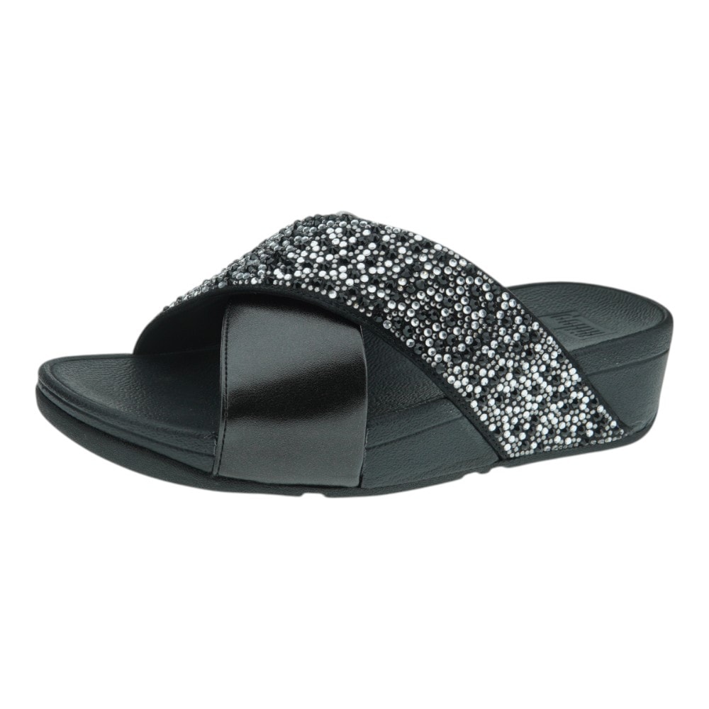 Sandalias negra cuña brillantes Fitflop - elegancia y confort foto 3