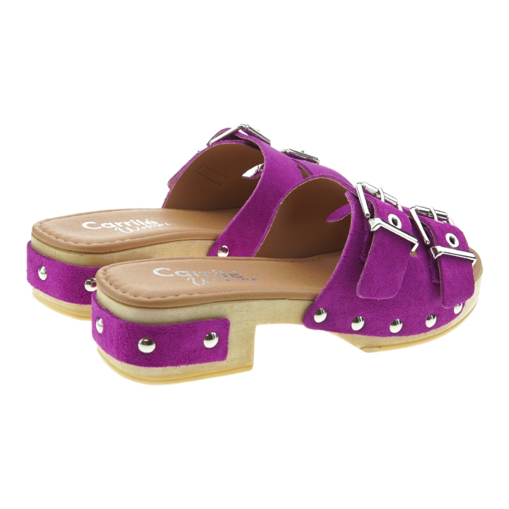 Sandalia pala doble hebilla tacón madera Tiziana Julia-01P foto 4