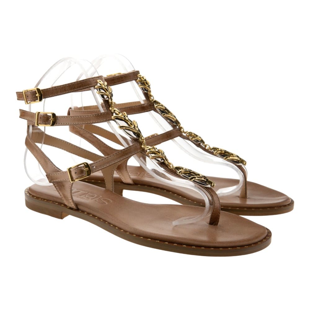 Sandalias griegas hebillas adornos dorados Kotris K-3017