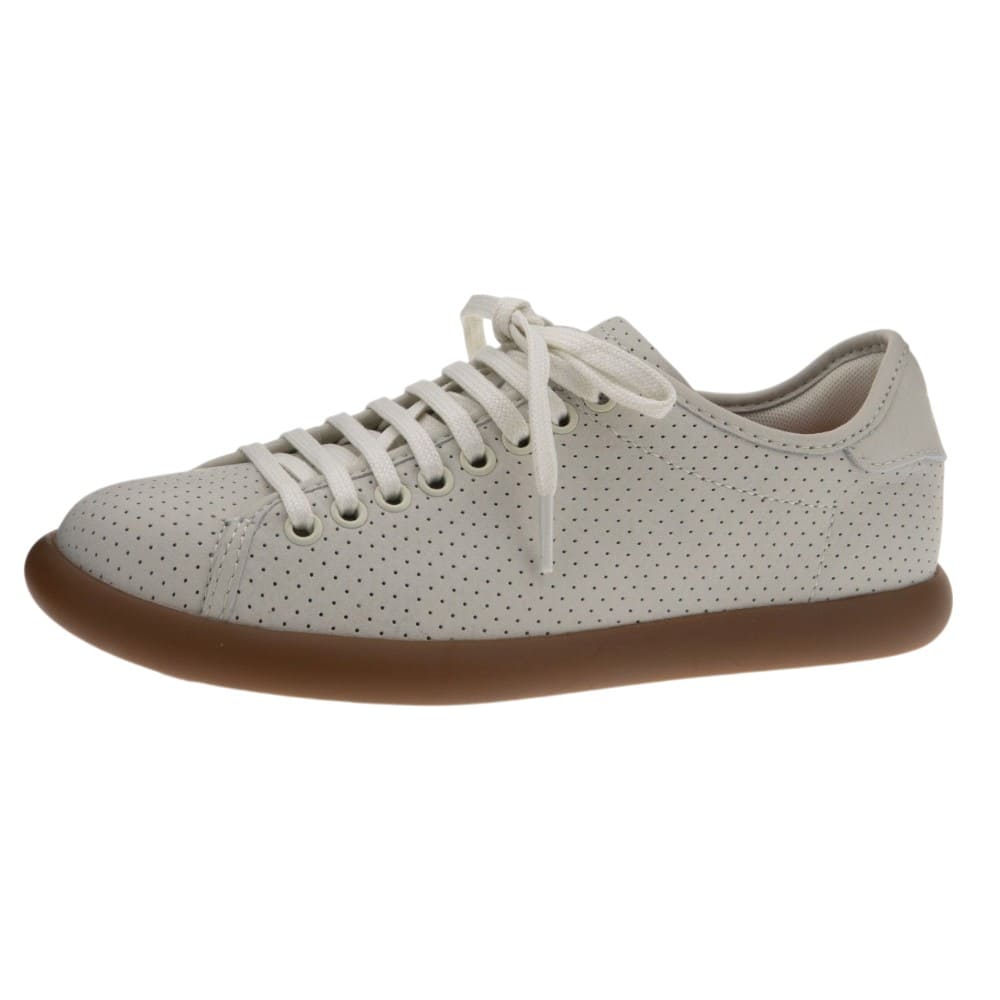 Zapatillas piel troqueladas mujer Camper en beige foto 3