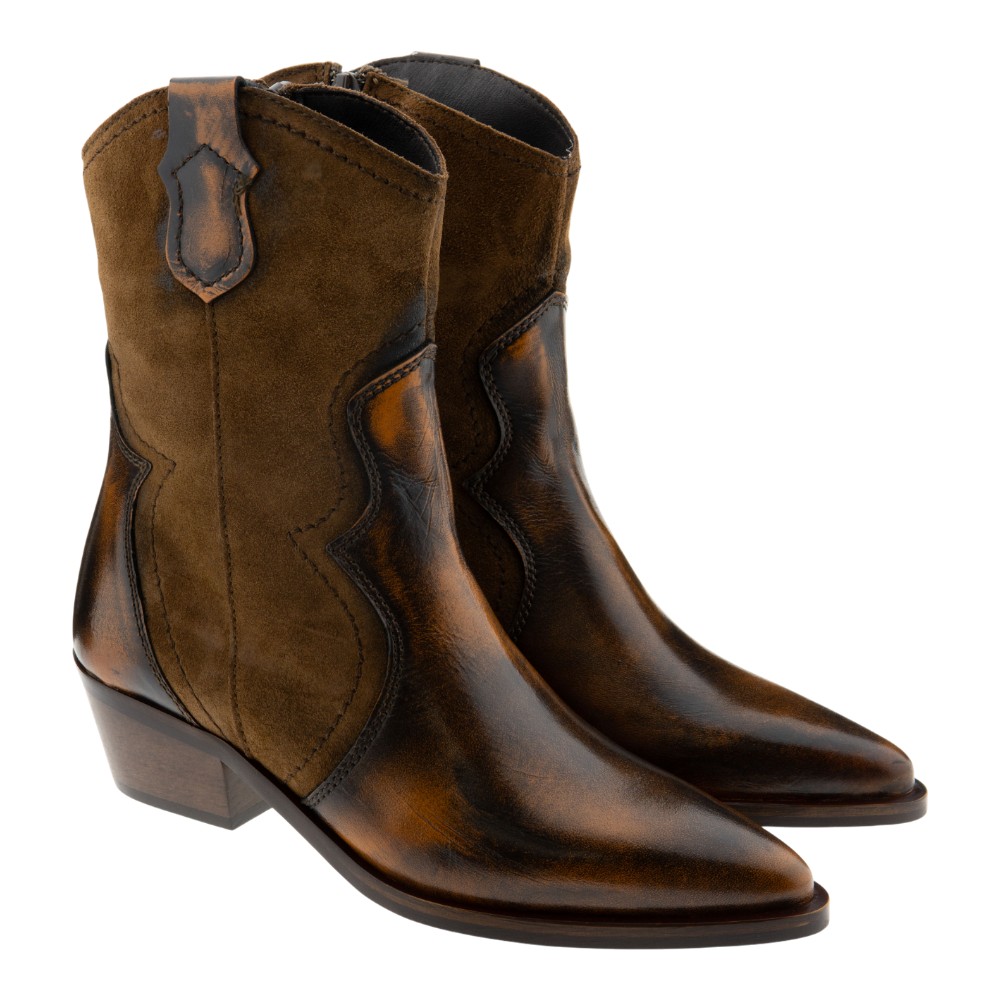 Botines camperos piel cuero tacón Vexed Keila