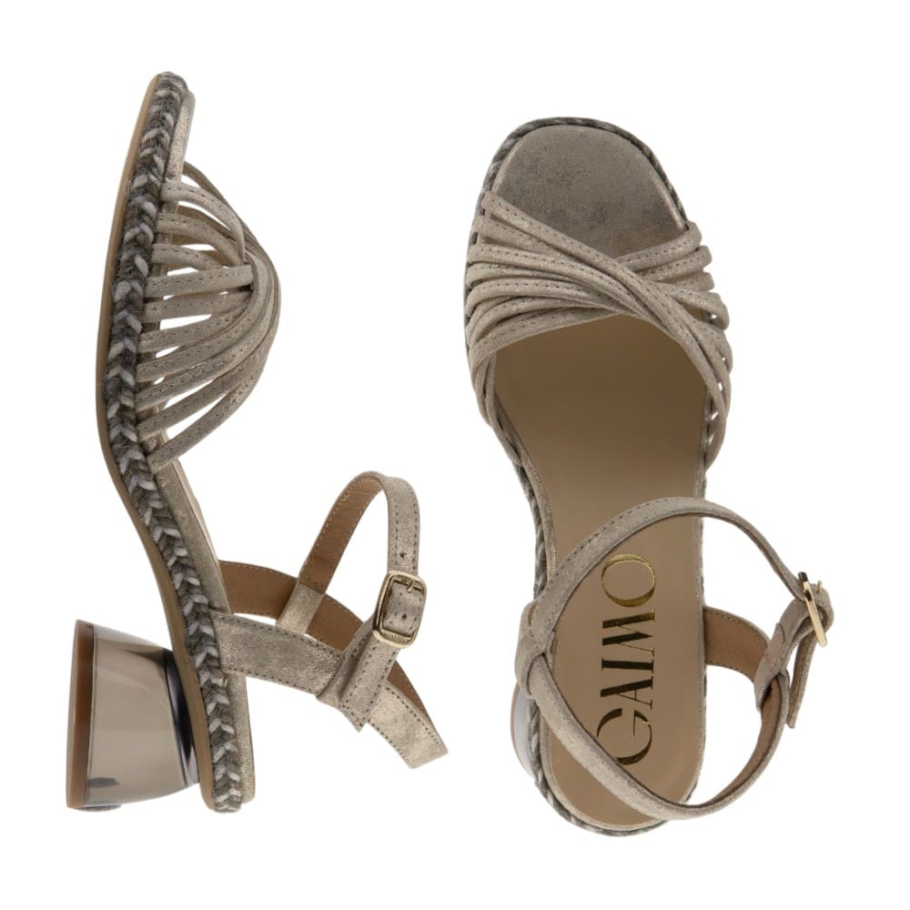 Sandalias tiras piel tacón bajo Gaimo en dos colores foto 2
