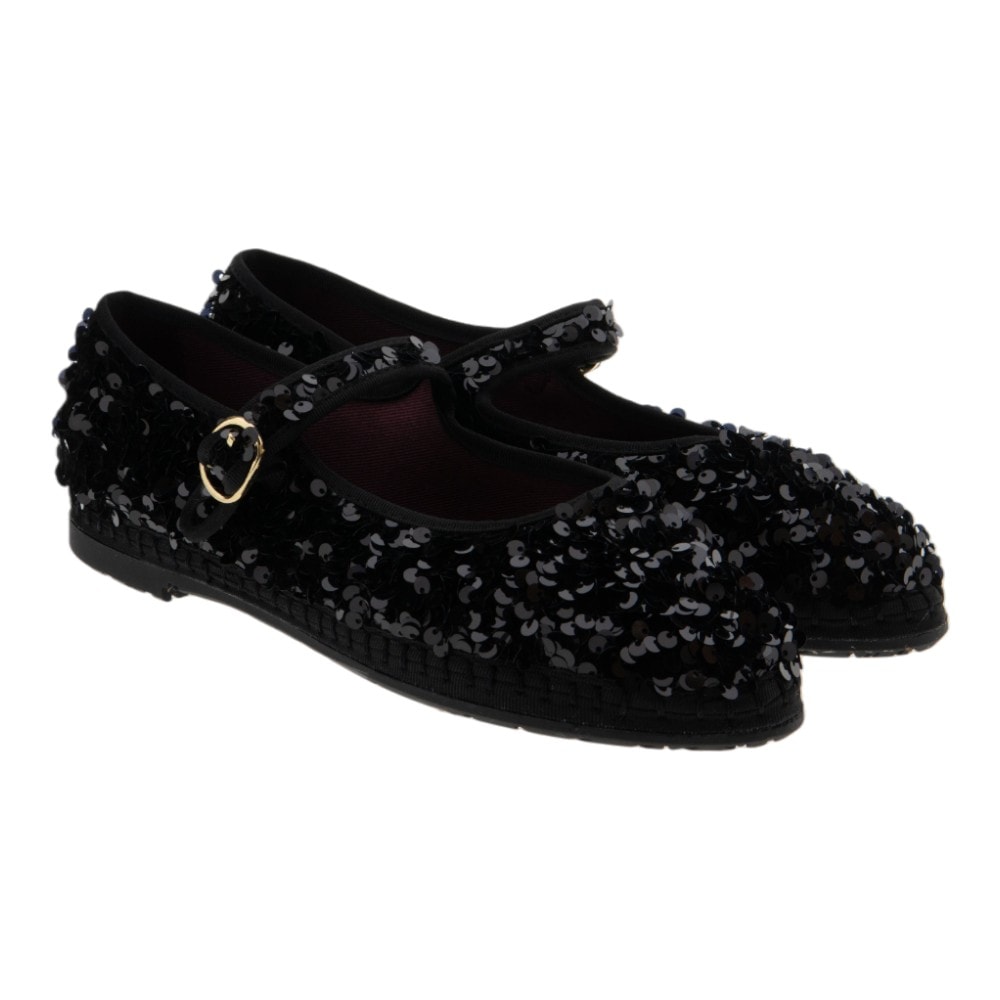 Merceditas lentejeulas negras mujer Flabelus Litle Prince