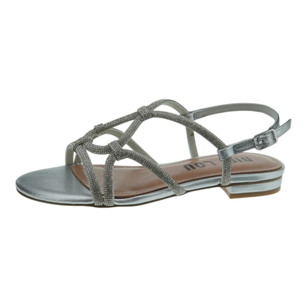 Sandalias planas con brillantes BibiLou marrones elegantes foto 3