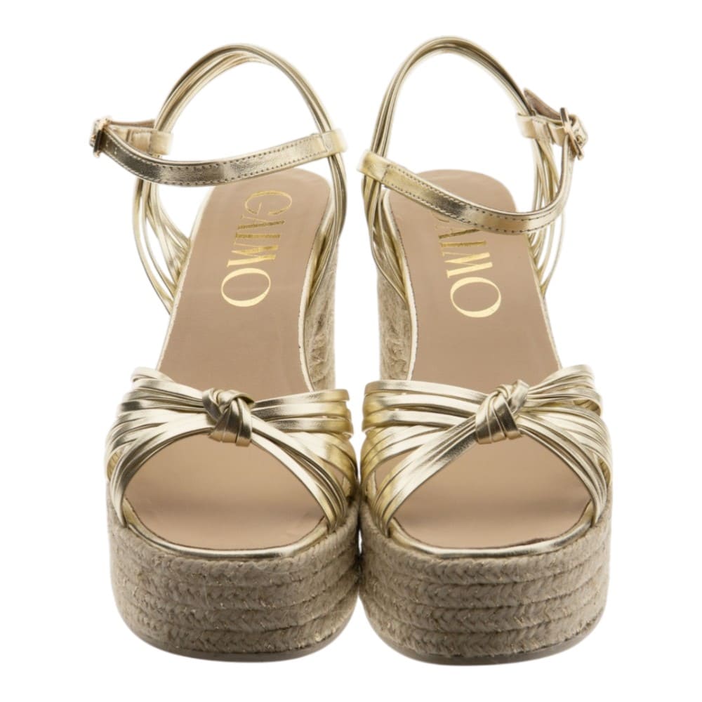 Sandalias doradas Gaimo tacón yute trenzado foto 2