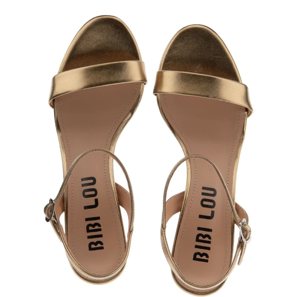 Sandalias fiesta bronce tacón Bibilou elegantes mujer foto 2