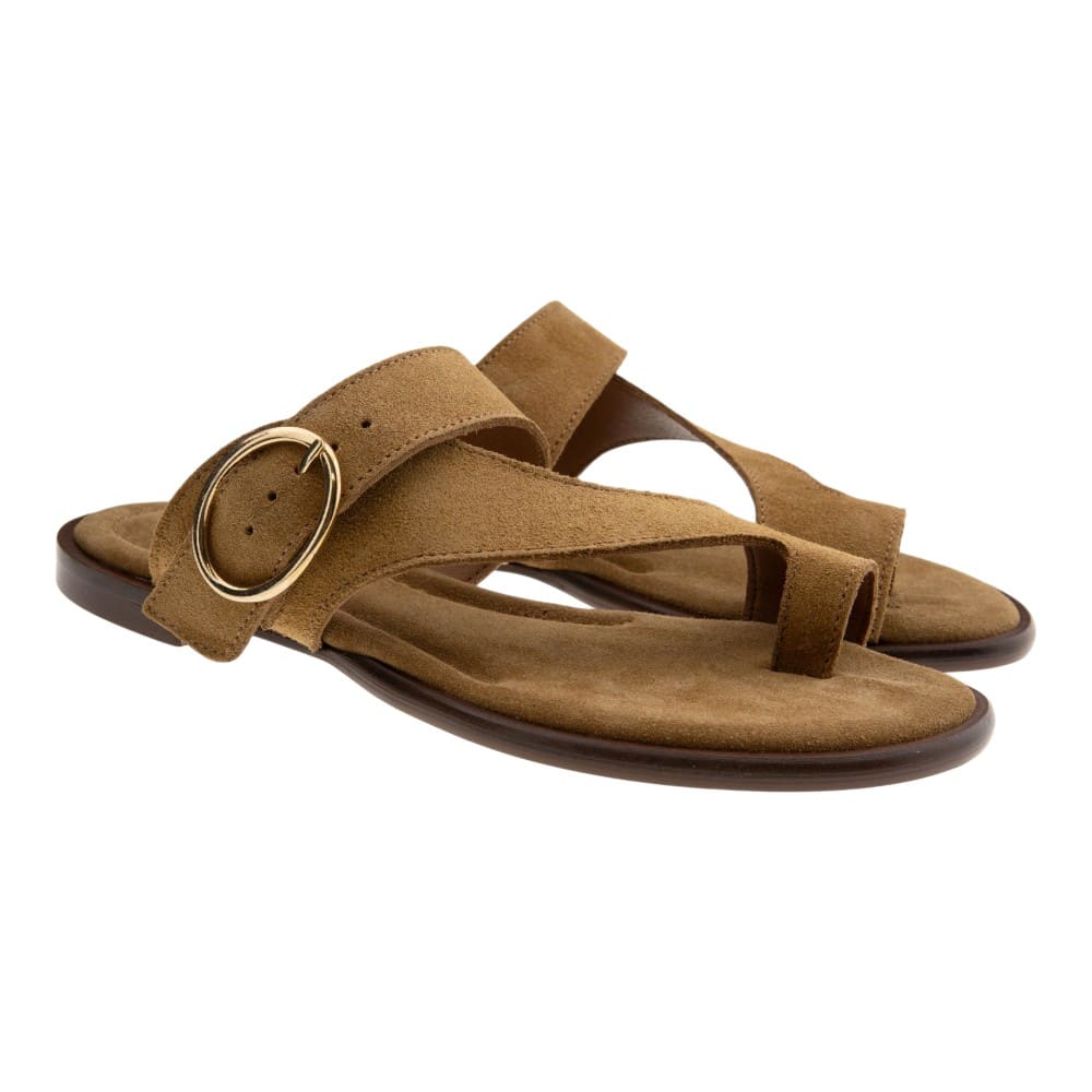 Sandalias dedo ante cuero hebilla Go Woman Luli