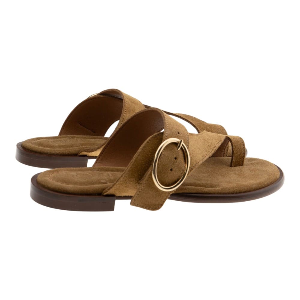 Sandalias dedo ante cuero hebilla Go Woman foto 4