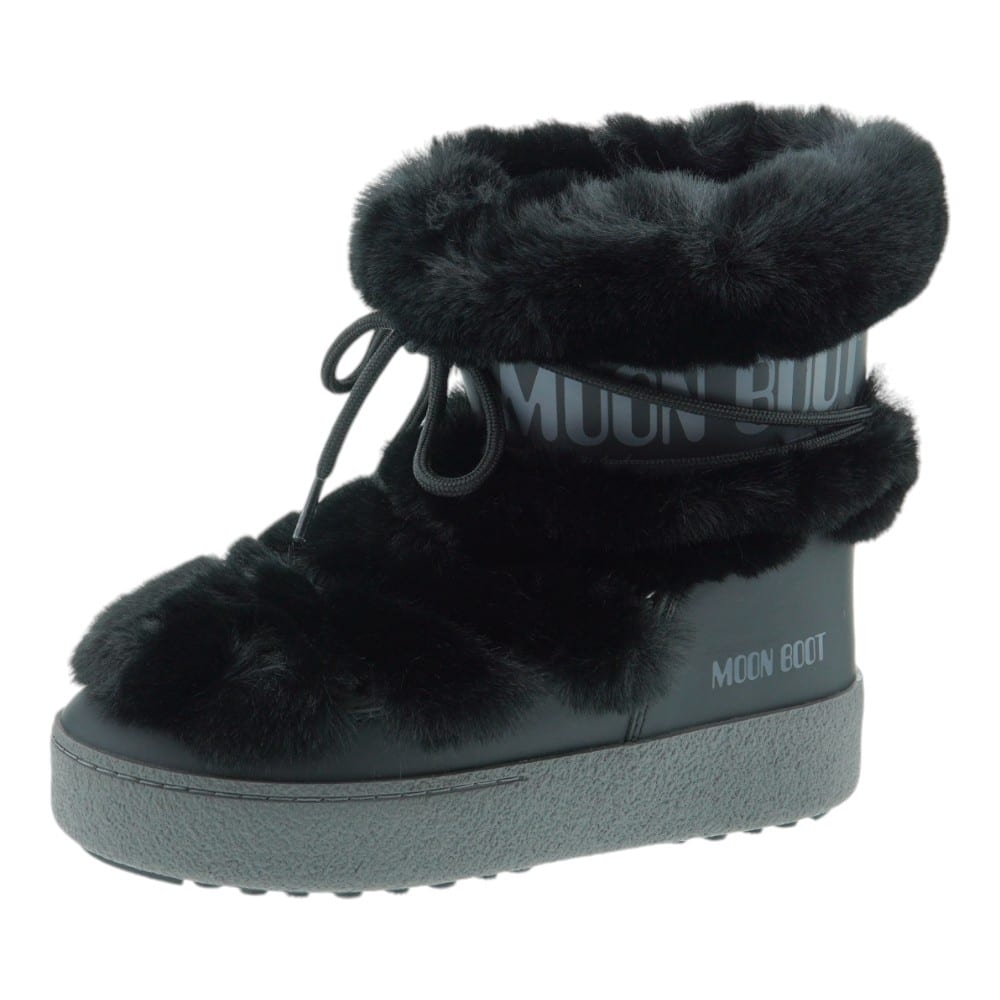 Compra Botas de Nieve Moon Boot Monaco Faux Fur Baja Negras - Estilo y Calidez | Carrile foto 3