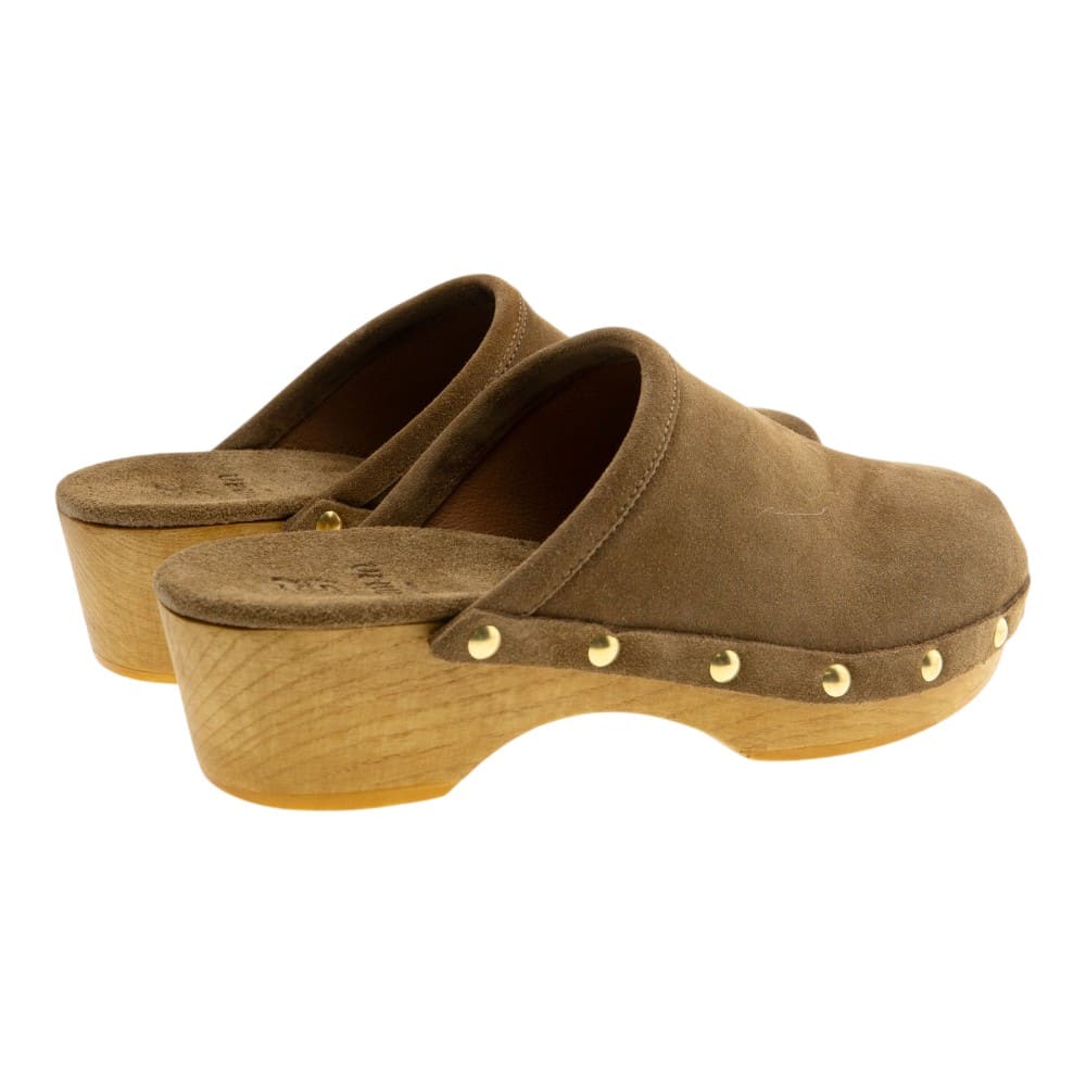 Zuecos ante cuero tacón madera Go Woman foto 4