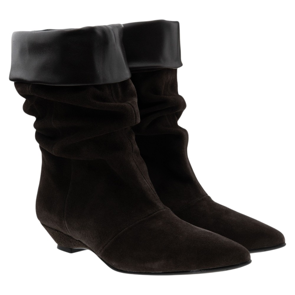 Botines ante marrón caña arrugada Gaimo Magda 