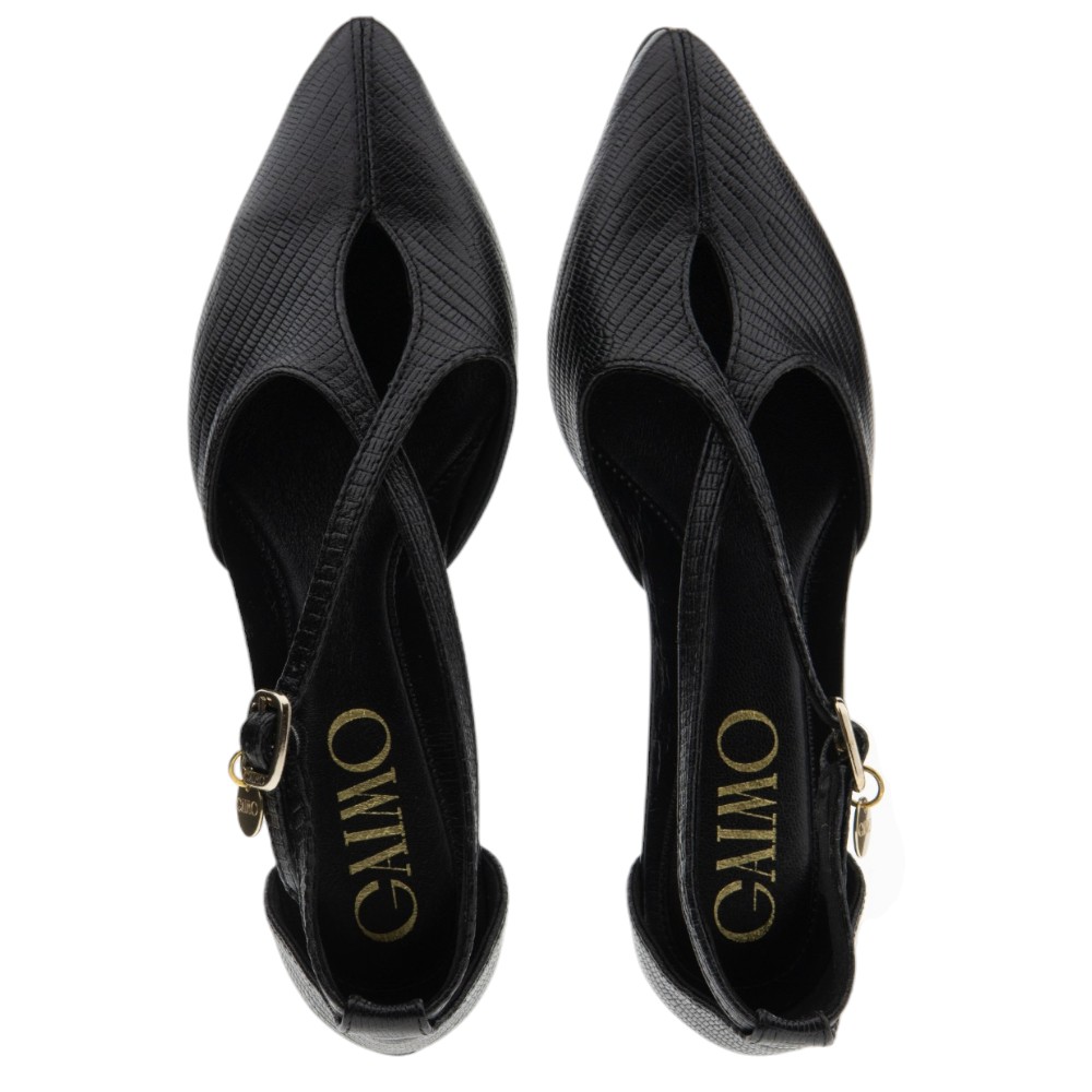 Zapato negro tacón bajo y puntera Gaimo | Carrilé foto 2