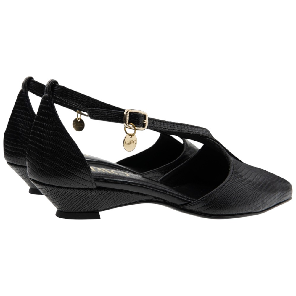 Zapato negro tacón bajo y puntera Gaimo | Carrilé foto 4