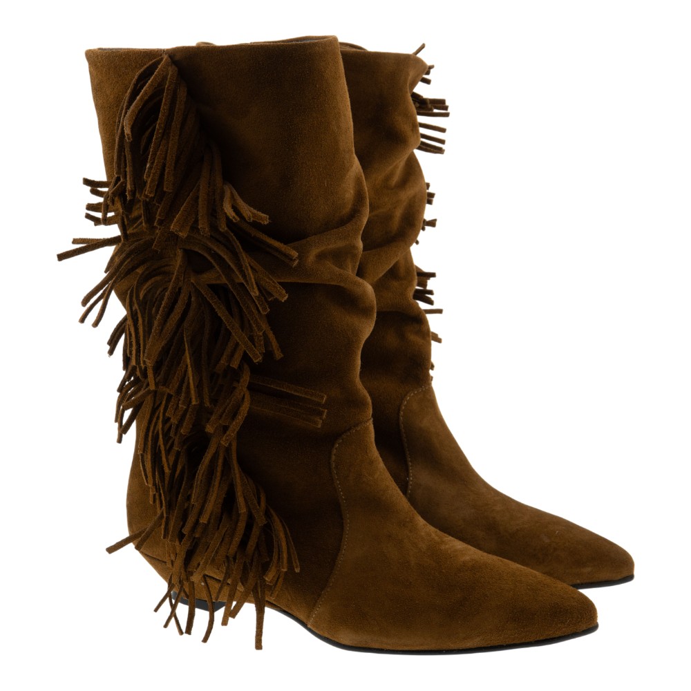 Botas cuero mujer serraje flecos Gaimo Marge