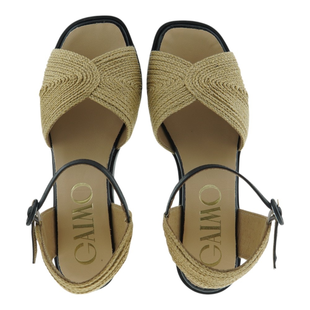 Sandalias mujer tacón ancho esparto – Gaimo elegancia natural foto 2