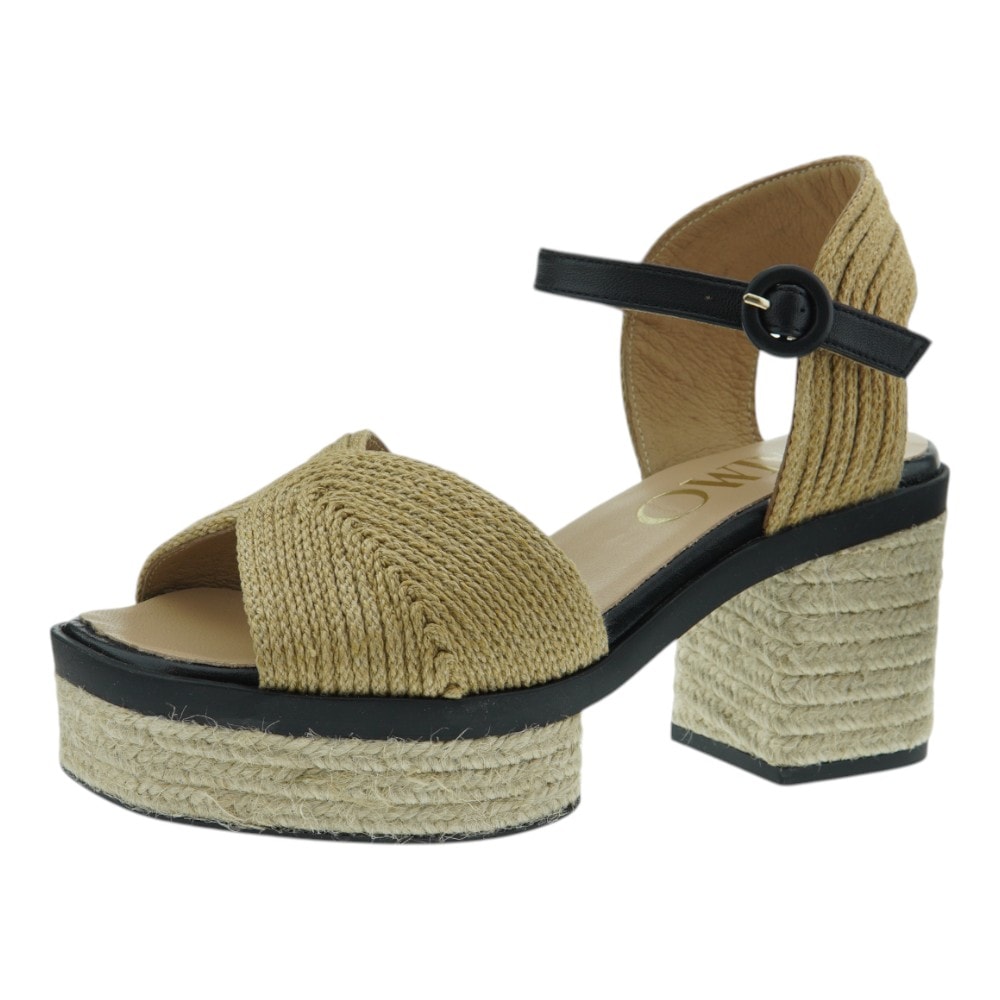 Sandalias mujer tacón ancho esparto – Gaimo elegancia natural foto 3